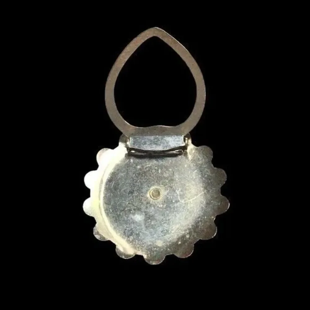 Vintage Dress Clip Silver Tone Faux Pearl Flower Design Art Nouveau Style